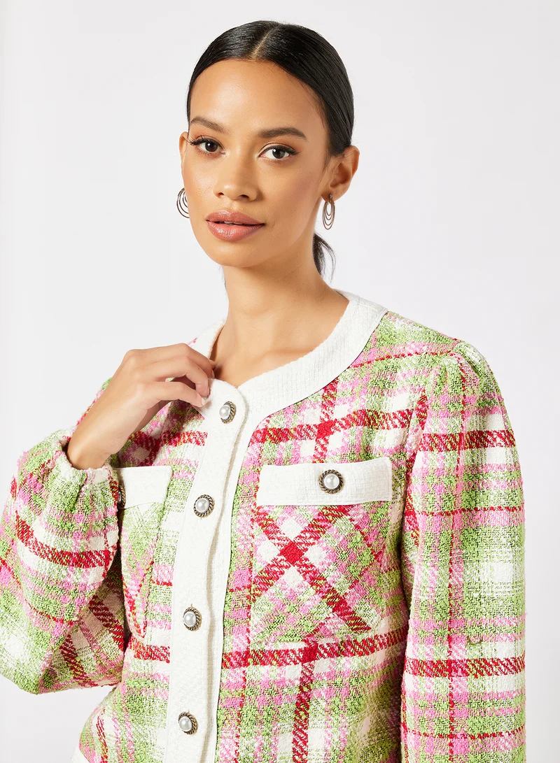 سيستر جاين Nora Tweed Cropped Cardigan Multicolour