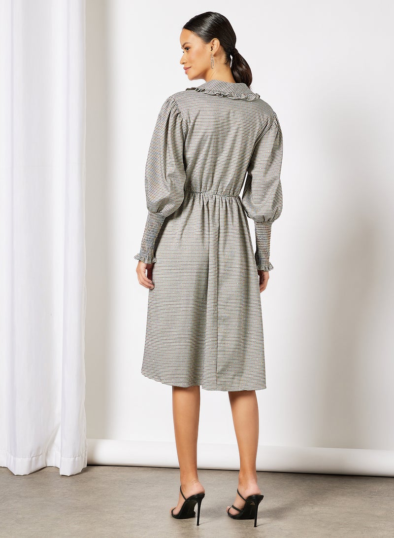 sister jane - Handkerchief Check Midi Dress Multicolour - Image 1