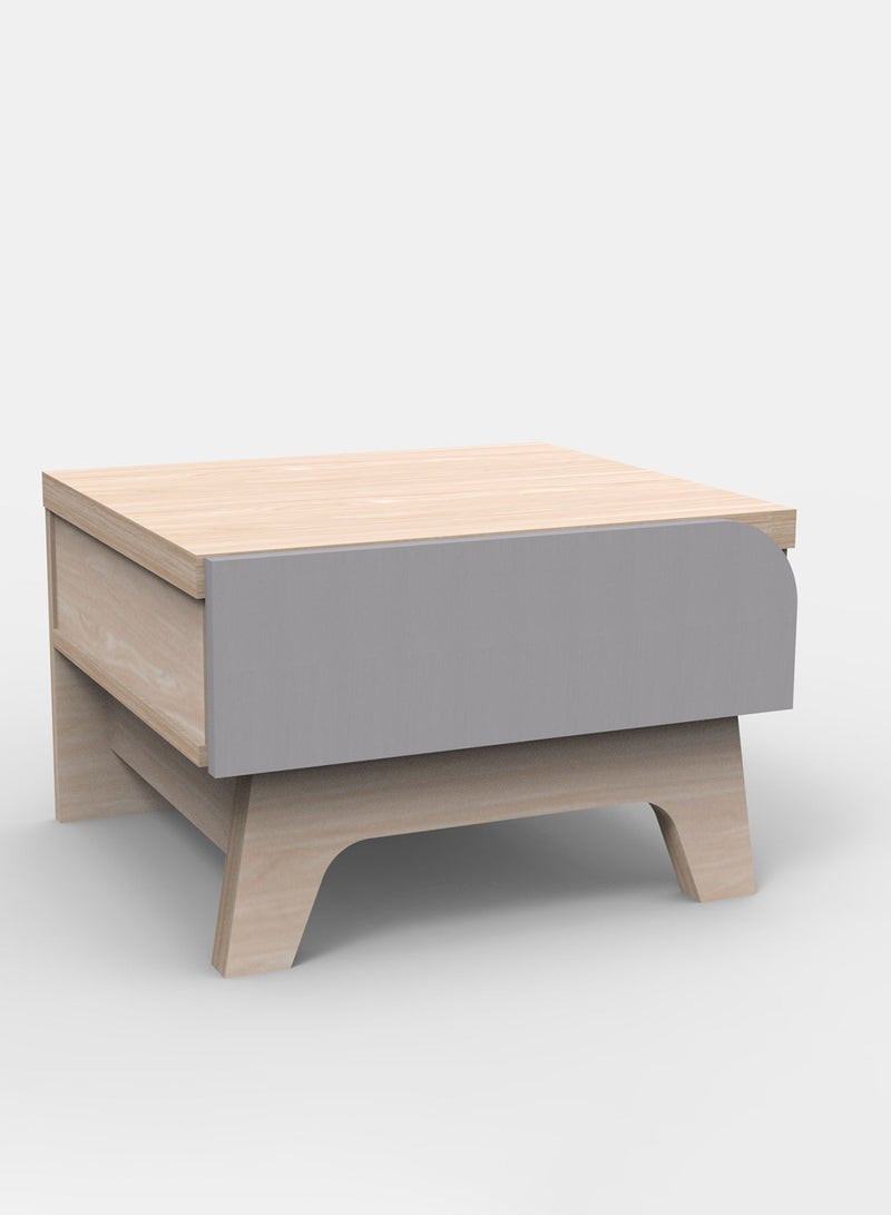 Switch Bedside Table - Size 480 X 432 X 309 Wood Rosewood/Grey Nightstand Comdina - Bedroom Furniture Rosewood/Grey 524X 456X 130mm  - Image 1