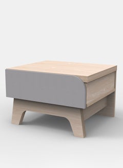 Switch Bedside Table - Size 480 X 432 X 309 Wood Rosewood/Grey Nightstand Comdina - Bedroom Furniture Rosewood/Grey 524X 456X 130mm  - Image 2