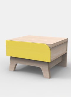 Switch Bedside Table - Size 480 X 432 X 309 Wood Rosewood/Yellow Nightstand Comdina - Bedroom Furniture Rosewood/Yellow 524X 456X 130mm  - Image 2