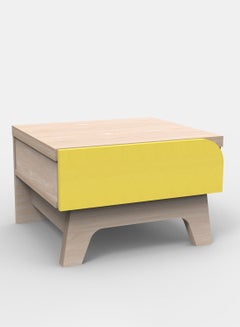 Switch Bedside Table - Size 480 X 432 X 309 Wood Rosewood/Yellow Nightstand Comdina - Bedroom Furniture Rosewood/Yellow 524X 456X 130mm  - Image 3