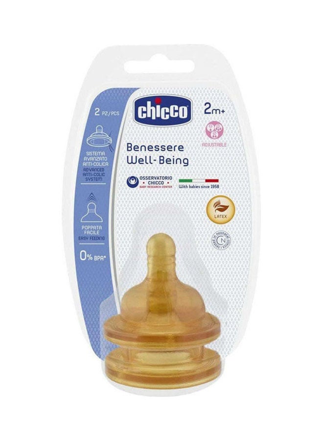 Chicco Well-Being Adjustable Rubber Teat Nipple 2 Pieces 