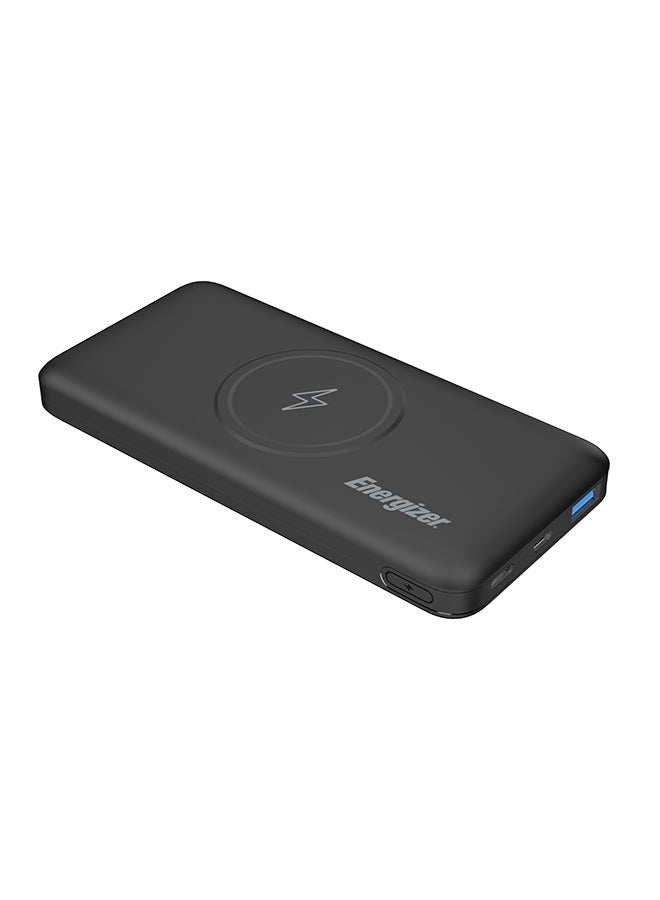 Energizer 10000 mAh Ultimate Wireless Power Bank, Qi Certified, 18W Type-C Output Power Delivery, 15W Wireless Charging for iPhone 15/14/13/12/11, Pro, Pro Max, iPad And Wireless Charging Supported Mobile Phones, Dual Inputs - Micro USB And Type-C Black  - Image 1