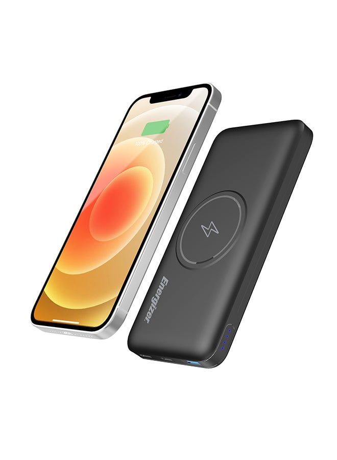 Energizer 10000 mAh Ultimate Wireless Power Bank, Qi Certified, 18W Type-C Output Power Delivery, 15W Wireless Charging for iPhone 15/14/13/12/11, Pro, Pro Max, iPad And Wireless Charging Supported Mobile Phones, Dual Inputs - Micro USB And Type-C Black  - Image 2