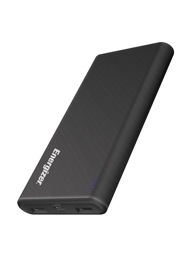 Energizer - 10000 mAh 4Rapid Charging Power Bank, Dual USB-A Outputs and Type-C, Micro USB Inputs, Slim, Compact with PowerSafe Management Black - Image 1