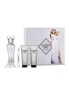 باريس هيلتون عطر Platinum Rush EDP 100 مل + 10 مل ميني + 90 مل لوشن للجسم + مجموعة جل استحمام 90 مل 