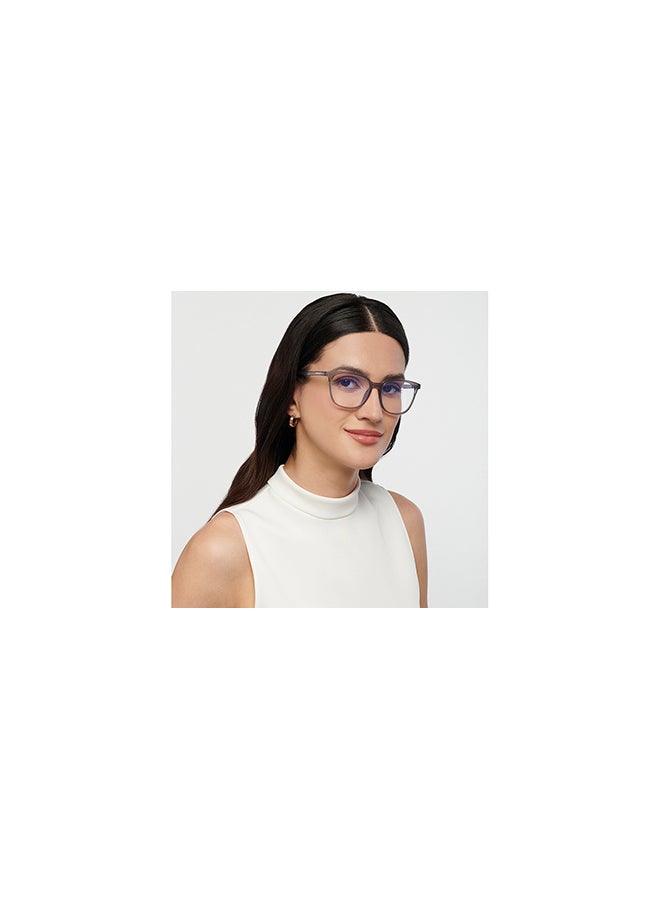 Lenskart Blu Zero Power Full Rim Bluecut & Antiglare Square Shape Computer Eyeglasses LB E14244 - 48mm - Grey  - Image 5