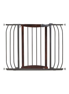 Multi-use Extra Tall Walk-Thru Gate With Quality Metal and Hardwood- Brown/Grey