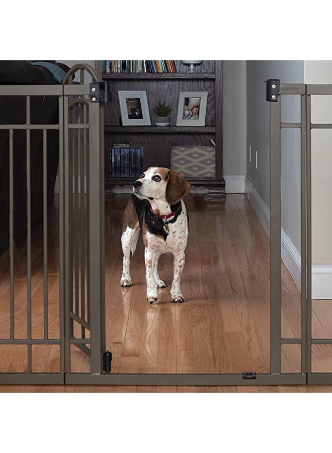 summer infant - Multi-use Extra Tall Walk-Thru Gate With Quality Metal and Hardwood- Brown/Grey - Image 1