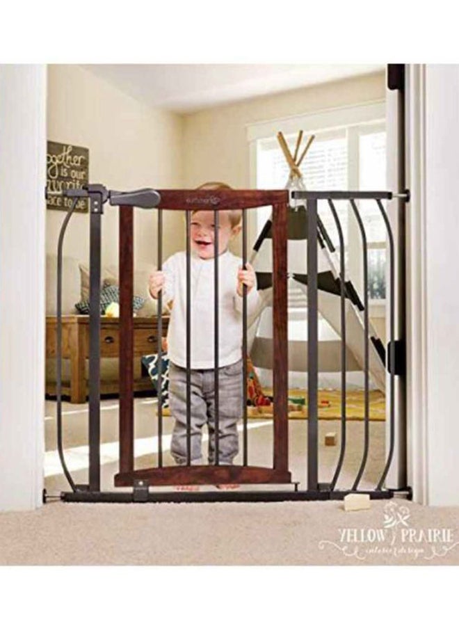 summer infant - Multi-use Extra Tall Walk-Thru Gate With Quality Metal and Hardwood- Brown/Grey - Image 1