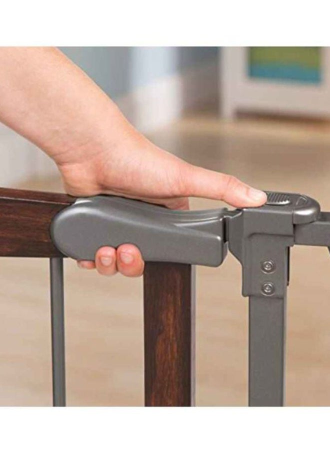 summer infant - Multi-use Extra Tall Walk-Thru Gate With Quality Metal and Hardwood- Brown/Grey - Image 1