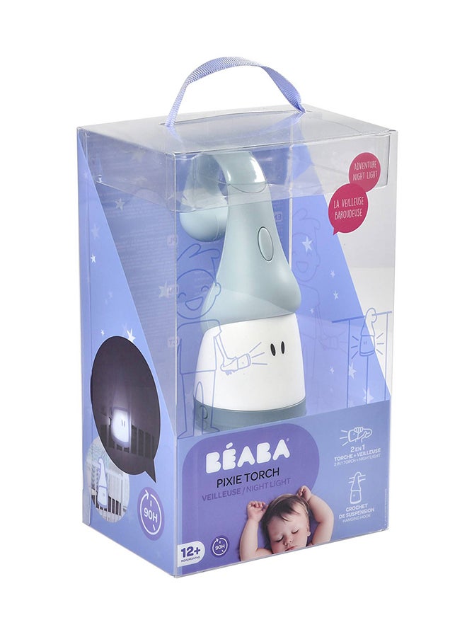 BEABA - Night Light For Baby And Kid, Rechargeable, Cordless And Portable, Soft Light, Ergonomic Hooks Onto Handles And Crib Bars With 90 Hrs Battery Life And Turns Into A Torch - Blue - Image 1