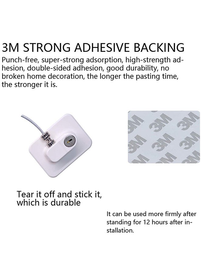 Generic - Pack of 4 Safety Cable Fridge Window Lock With Key Set - Image 1