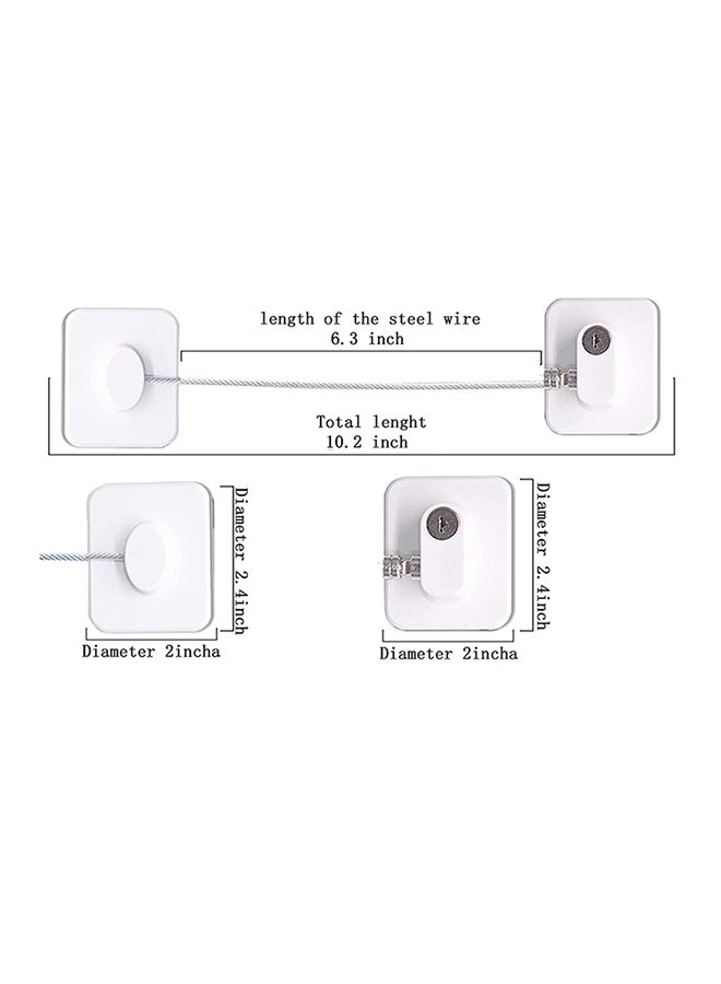 Generic - Pack of 4 Safety Cable Fridge Window Lock With Key Set - Image 1