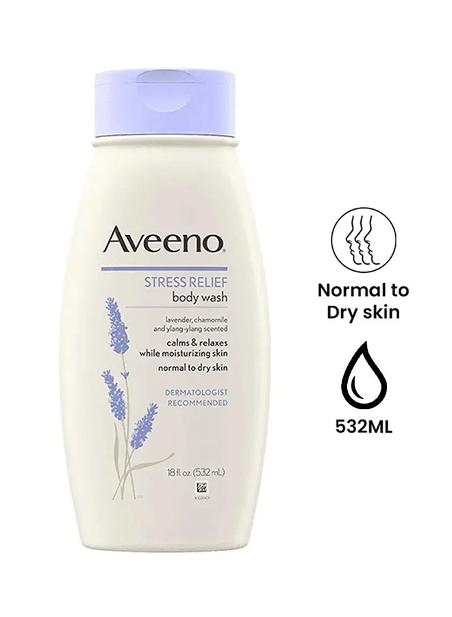 Body Wash Stress Relief 18 Ounce (532ml) (3 Pack)