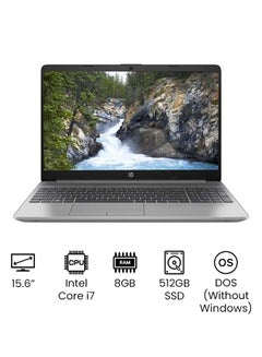 250 G8 (Upgraded Version) Laptop With 15.6-Inch Full HD Display, Core i7 Processor/8GB RAM/512GB SSD/DOS/Integrated Intel Iris Xe Graphics/DOS (Without Windows) /International Version English/Arabic Silver