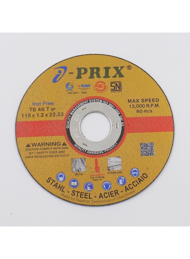 Prix Stainless Steel Cutting Wheel 4 1/2x1.2 inch Multicolour - Image 1
