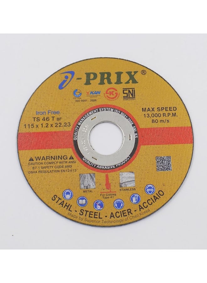 Prix Stainless Steel Cutting Disc Multicolour 4-1/2"x1.2"inch - Image 1