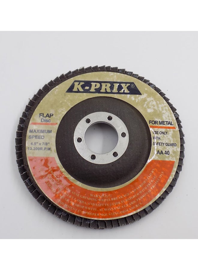 Prix Metal Flap Disc 4-1/2-inch, 40 Grade Multicolour - Image 1