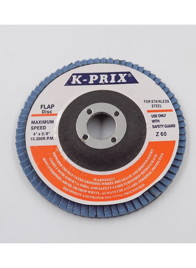 بريكس Stainless Steel Flap Disc 4-inch, 60 Grade Multicolour - Image 1