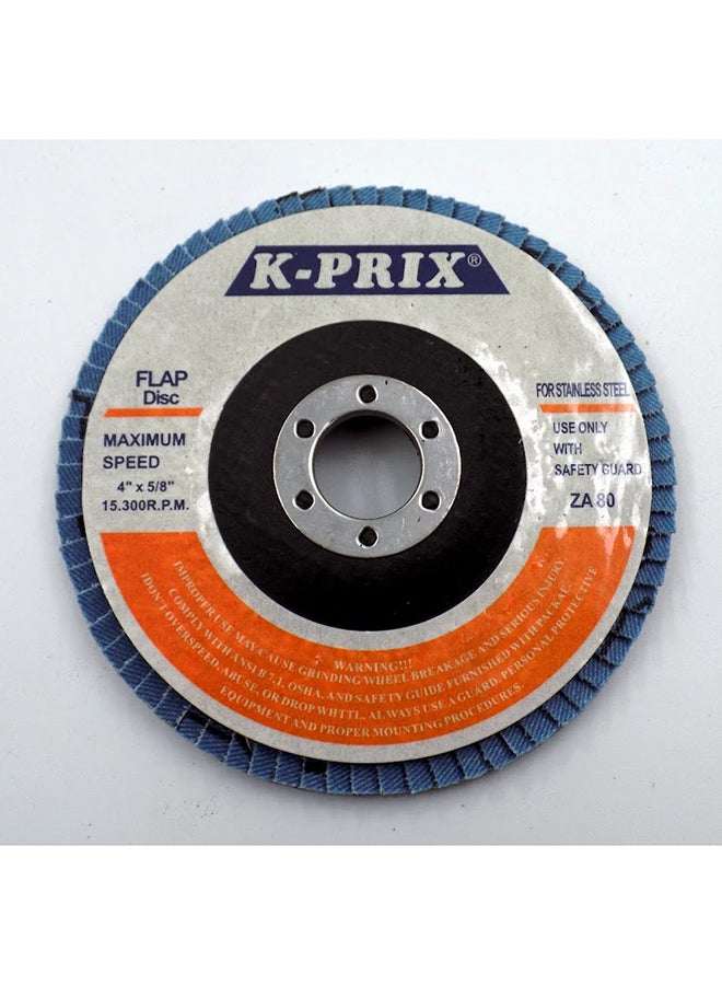 بريكس Stainless Steel Flap Disc 4-inch, 80 Grade Multicolour - Image 1