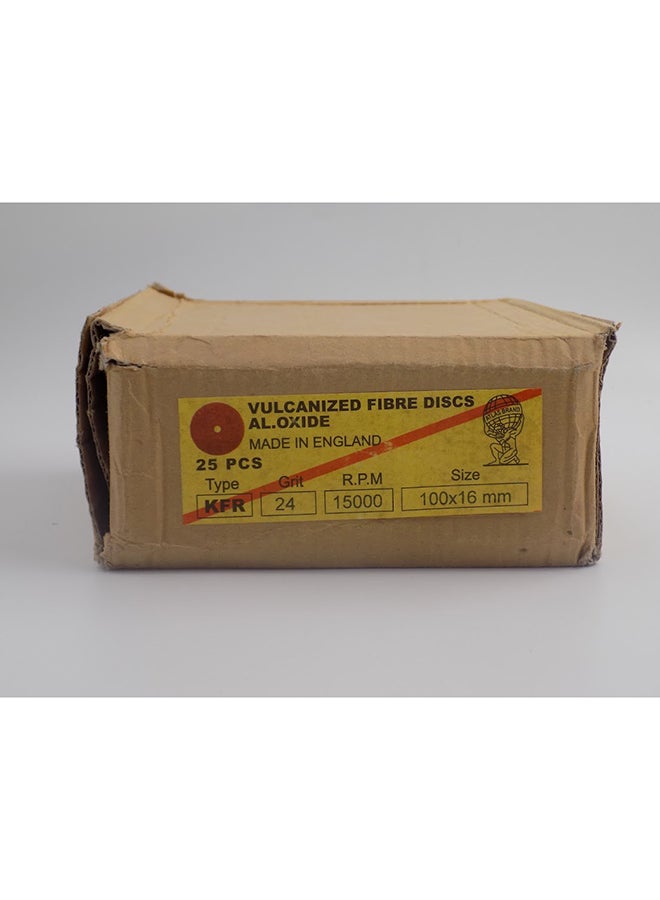 Prix Aluminum Oxide Metal Sanding Disc 4-inch, 24 Grit (25 PCS/Box) Brown - Image 1