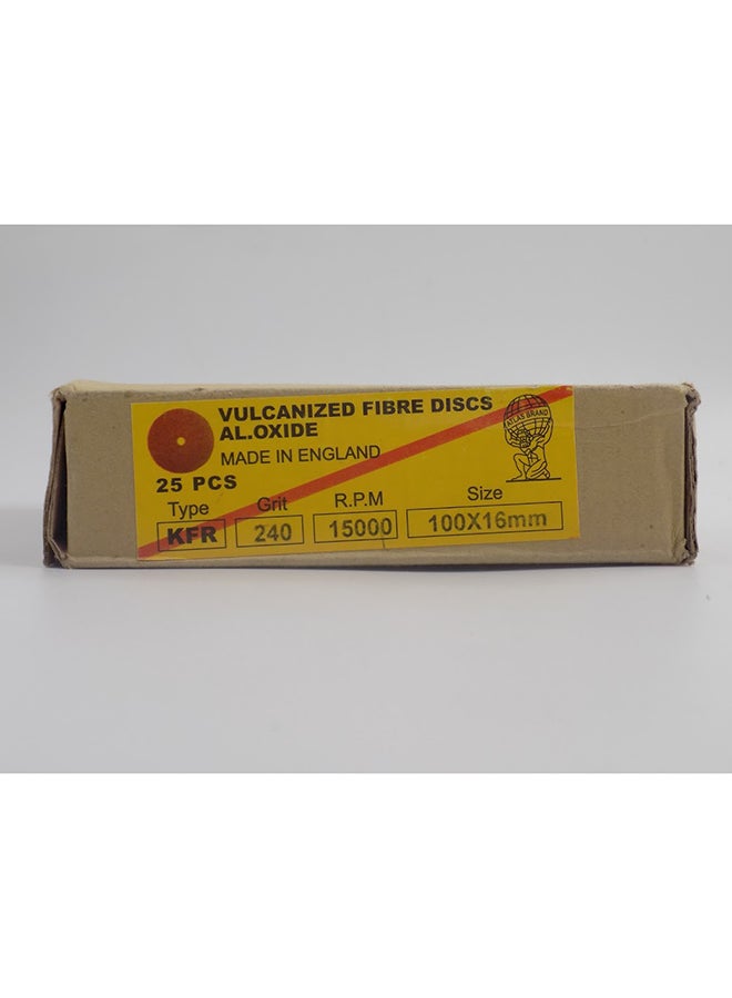 بريكس قرص صنفرة أكسيد الألمنيوم 4 بوصة، 240 حبيبة (25 قطعة/علبة) - Image 1