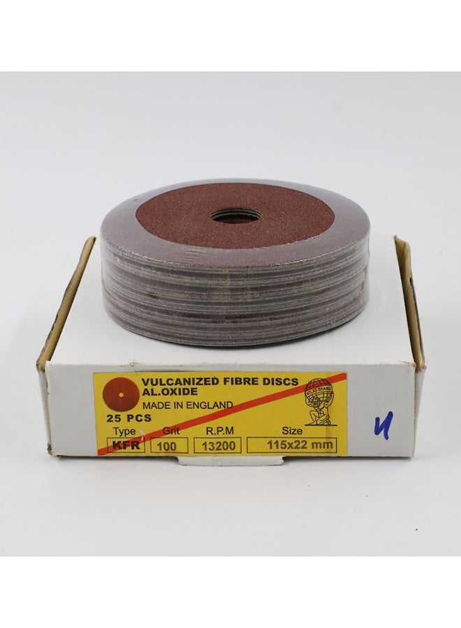 Prix Aluminum Oxide Sanding Disc 4-1/2-inch, 100 Grit (25 PCS/Box) Brown - Image 1