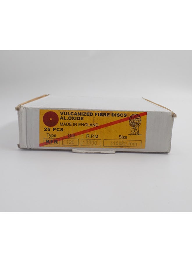 بريكس Aluminum Oxide Sanding Disc 4-1/2-inch, 120 Grit (25 PCS/Box) Brown - Image 1