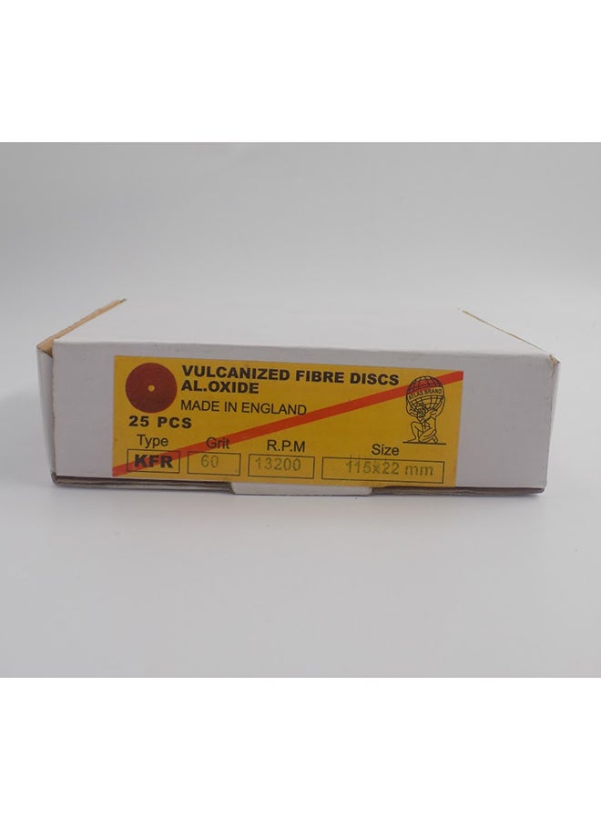 Prix Aluminum Oxide Sanding Disc 4-1/2-inch, 60 Grit (25 PCS/Box) Brown - Image 1