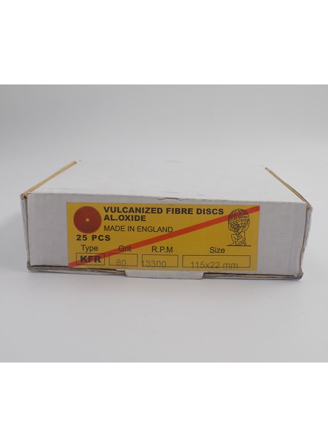 Prix Aluminum Oxide Sanding Disc 4-1/2-inch, 80 Grit (25 PCS/Box) Multicolour - Image 1