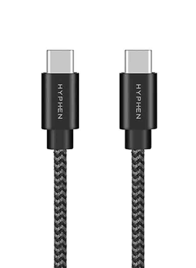 HYPHEN Type C to Type C Fast Charging Cable 100W - 1m Black - Image 1
