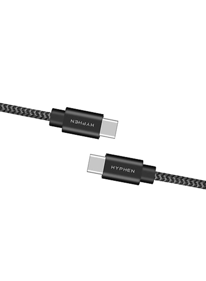 HYPHEN Type C to Type C Fast Charging Cable 100W - 1m Black - Image 2