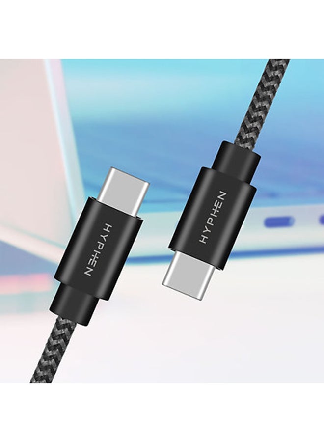 HYPHEN Type C to Type C Fast Charging Cable 60W - 2m Black - Image 3