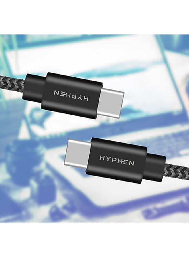 HYPHEN Type C to Type C Fast Charging Cable 60W - 2m Black - Image 4