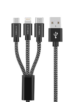 3 in 1 (Lightning + Type C + Micro-USB) Cable - 1m Black - v1650958344/N53175549A_1