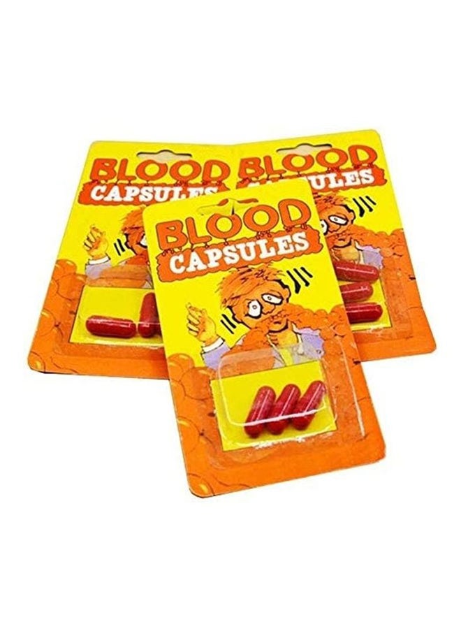 6-Piece Horror Funny Gag Joke Realistic Fake Mouth Blood Capsules - Image 1