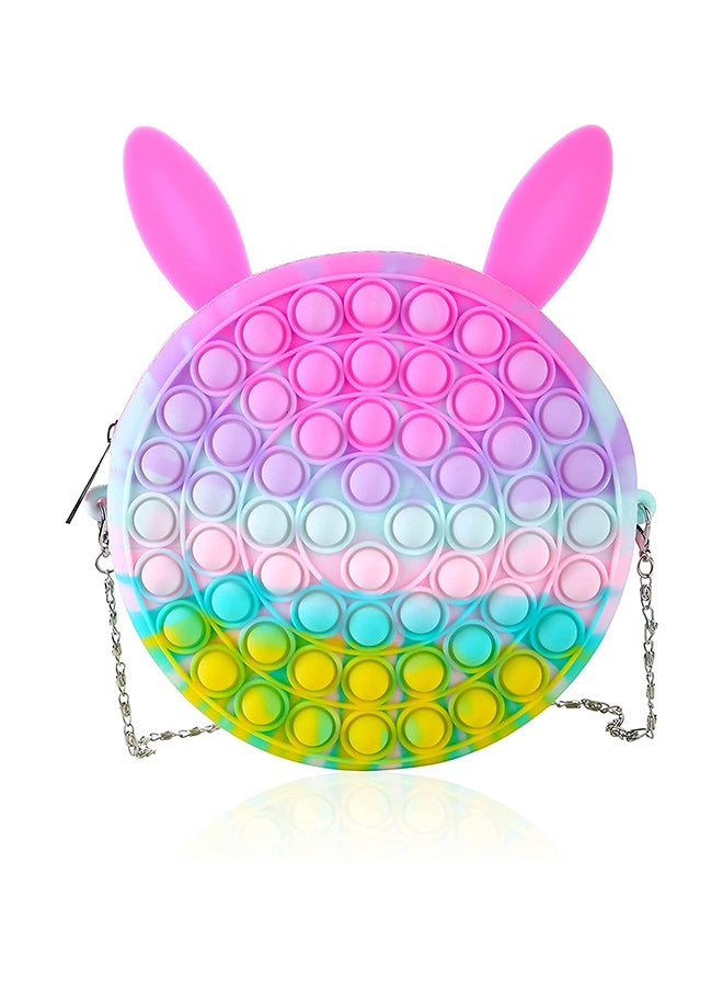 XiuWoo - 2-in-1 Stress and Anxiety Relief Push Pop Bubble Silicone Unique Fidget Toy Shoulder Bag 7.08x7.08x7.87inch - Image 1