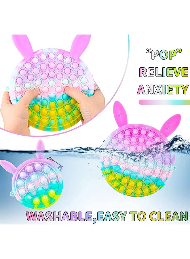 XiuWoo - 2-in-1 Stress and Anxiety Relief Push Pop Bubble Silicone Unique Fidget Toy Shoulder Bag 7.08x7.08x7.87inch - Image 1