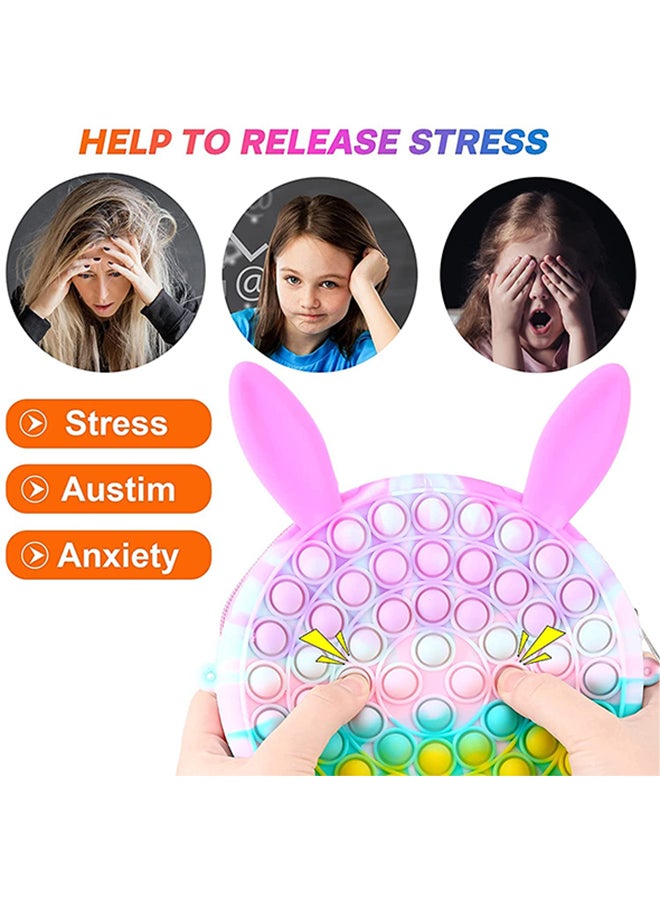 XiuWoo - 2-in-1 Stress and Anxiety Relief Push Pop Bubble Silicone Unique Fidget Toy Shoulder Bag 7.08x7.08x7.87inch - Image 1