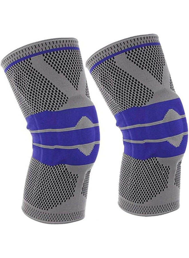 2Pcs Adjustable Elastic Knee Support Brace Kneepad Patella Hole Sports Xl - Image 1