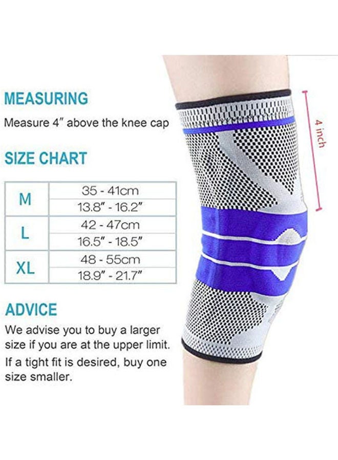 2Pcs Adjustable Elastic Knee Support Brace Kneepad Patella Hole Sports Xl - Image 2