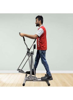 SAW-07 Air Walk Trainer Elliptical Machine for Home Use with LCD Monitor 100 Kg Max Weight, Grey 142 x 74 x 46cm