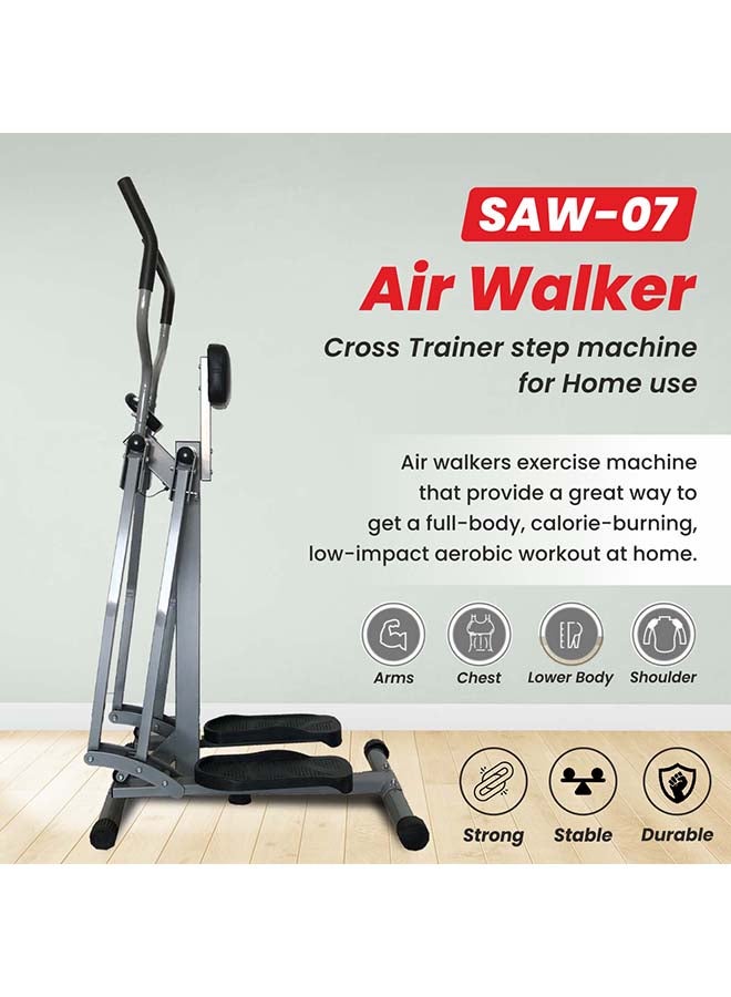 Sparnod Fitness - SAW-07 Air Walk Trainer Elliptical Machine for Home Use with LCD Monitor 100 Kg Max Weight, Grey 142 x 74 x 46cm - Image 1