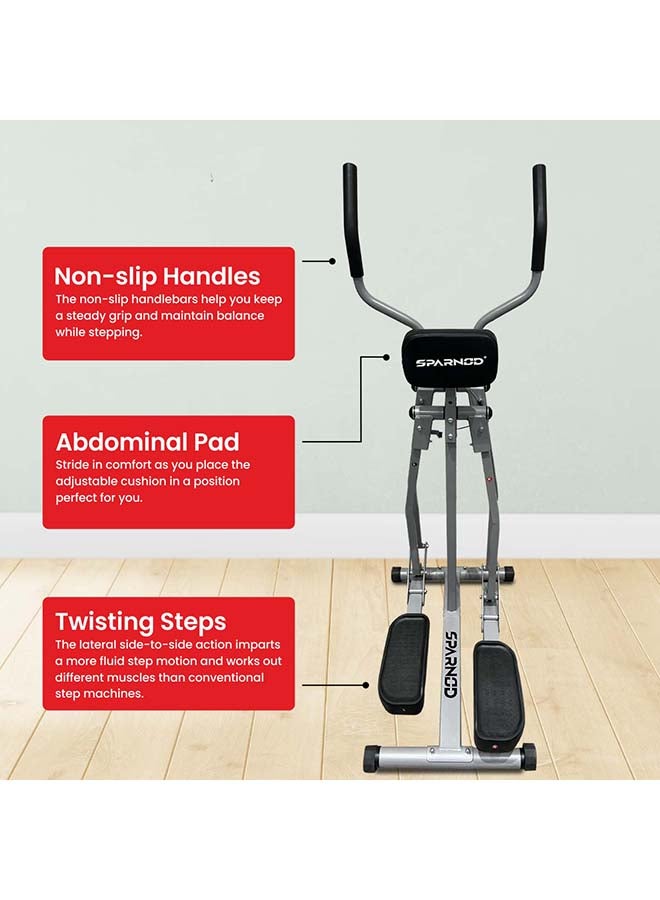 Sparnod Fitness - SAW-07 Air Walk Trainer Elliptical Machine for Home Use with LCD Monitor 100 Kg Max Weight, Grey 142 x 74 x 46cm - Image 1
