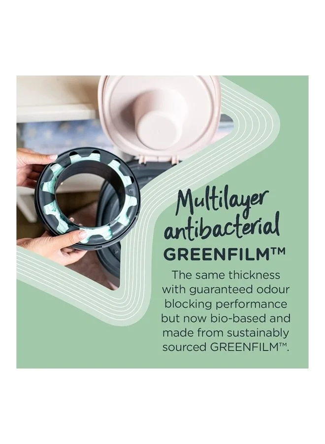 tommee tippee Pack Of 18 Twist And Click Advanced Nappy Bin Refill Cassettes, Sustainably Sourced Antibacterial Greenfilm Grey