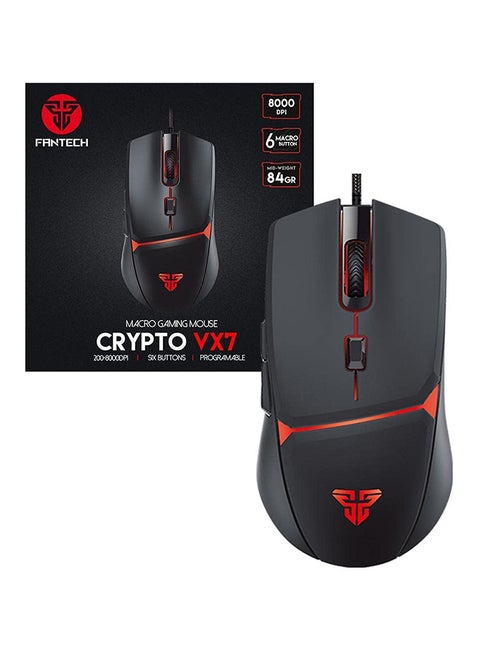 FANTECH CRYPTO VX7 Gaming Mouse | Optical Sensor 8,000 DPI | 6 Programmable Buttons | 10 Million Clicks Lifetime | SOFTWARE SUPPORT