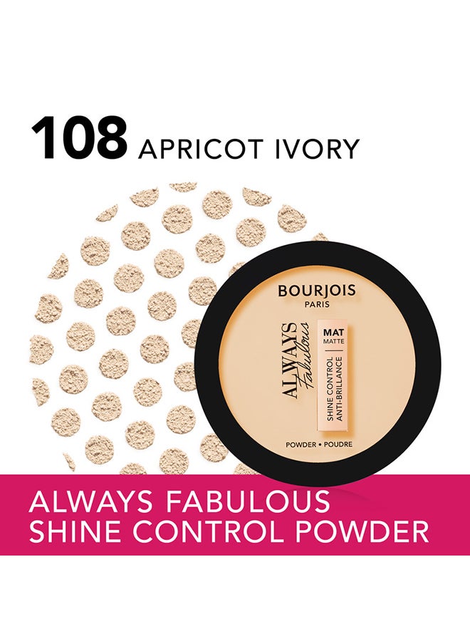 Always Fabulous Matte Pressed Powder – 108 –Apricot Ivory