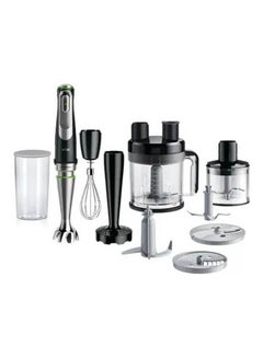 BRAUN hand Blender, Multi quick 9, 2L Food Processor, 600ml Beaker, 500ml Chopper, Whisk, Potato Masher, Stainless Steel Shaft, Splash Control, MQ9187XLI Black-Silver  - Image 1